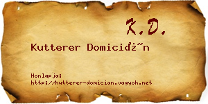 Kutterer Domicián névjegykártya